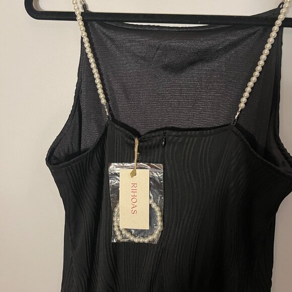 The Black Water Ripple Textured Cami Dress - Picture 2 of 3